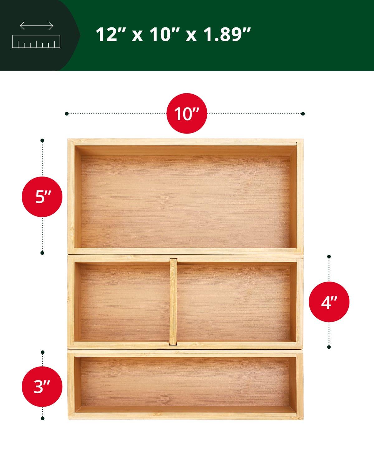 Storage Box Set of 3, Natural Royal Craft Wood