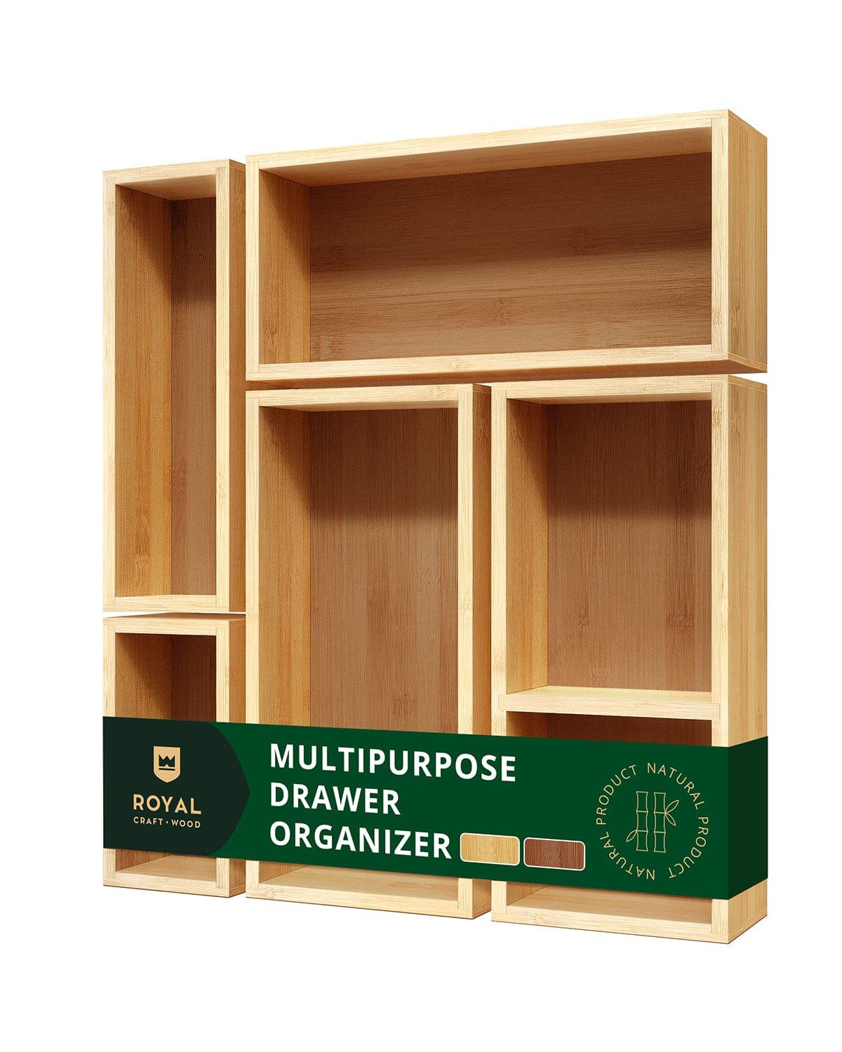 Storage Box Set of 5, Natural Royal Craft Wood