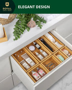 Storage Box Set of 8, Natural Royal Craft Wood