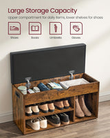 Extra Long Shoe Storage Bench With Cushioned Seat - 39.4 Inch Entryway Organizer, Hidden Storage Ottoman For Living Room, Holds 300lbs House Of Avana
