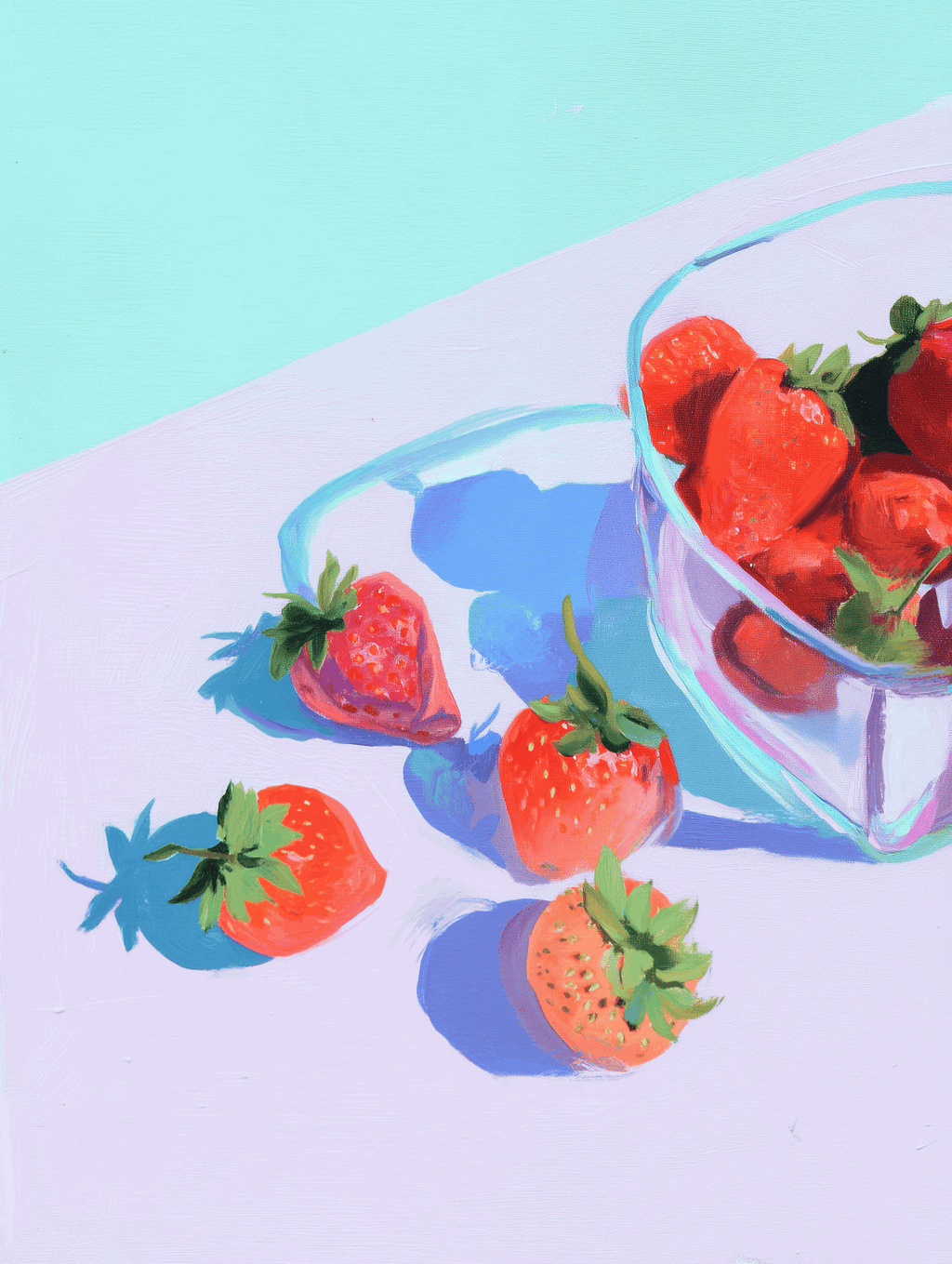Strawberry Study Art Print – Botanical Fruit Illustration for Kitchen & Contemporary Wall Décor, Archival Quality, Ready to Hang