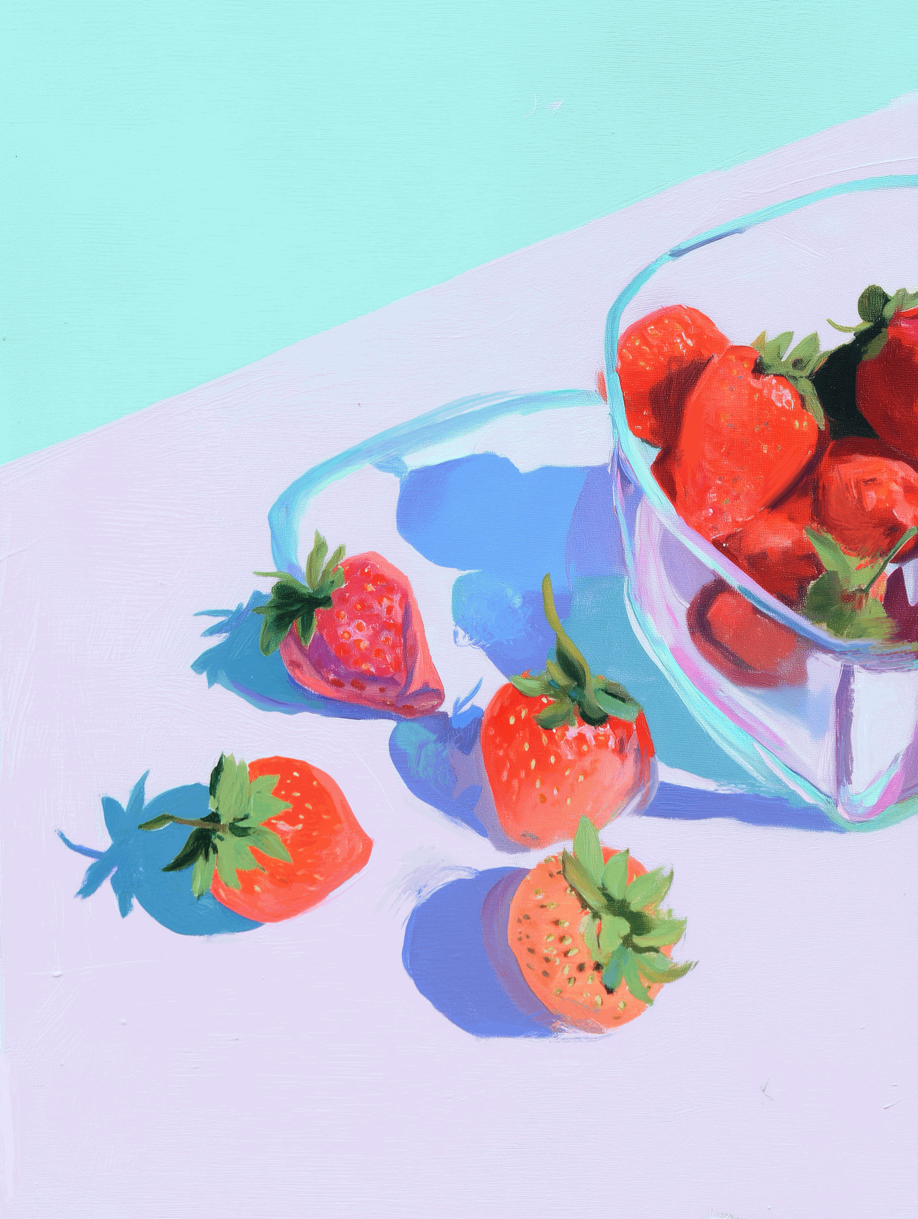 Strawberry Study Art Print – Botanical Fruit Illustration for Kitchen & Contemporary Wall Décor, Archival Quality, Ready to Hang