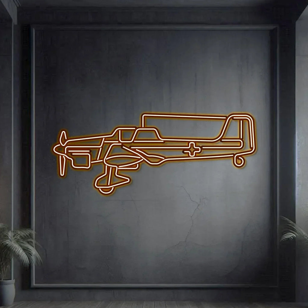 Stuka Ju-87 Metal Neon Aircraft Wall Art - Ncn0064, back view - House Of Avana