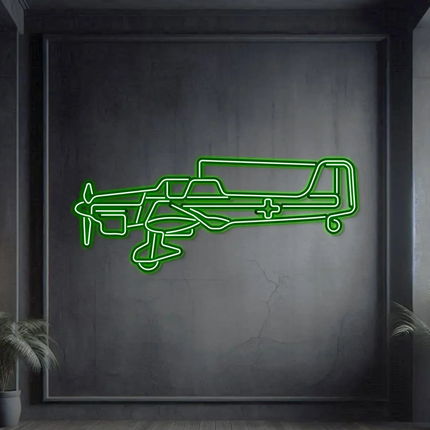 Stuka Ju-87 Metal Neon Aircraft Wall Art - Ncn0064, side view - House Of Avana