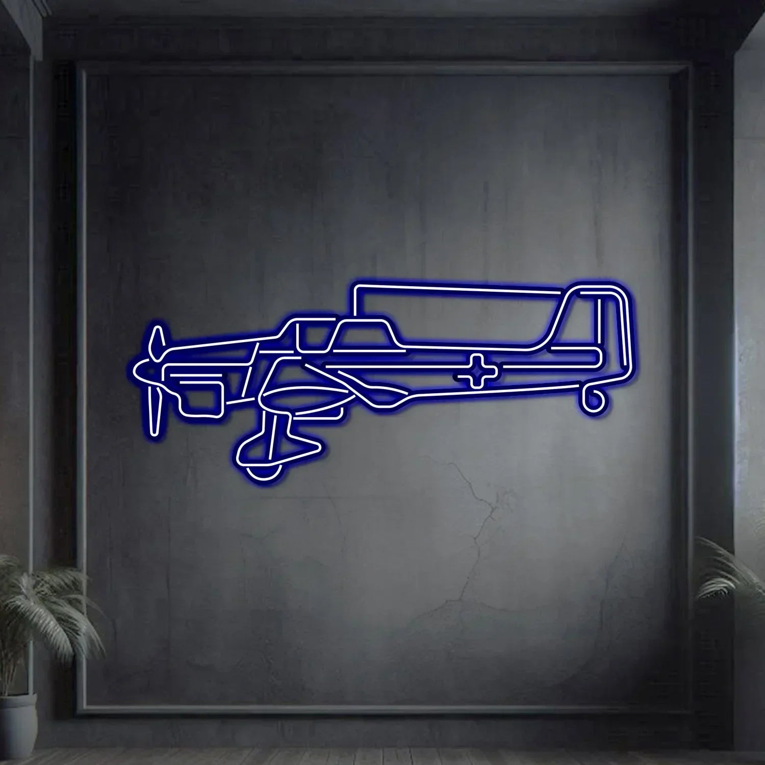 Stuka Ju-87 Metal Neon Aircraft Wall Art - Ncn0064, detail shot - House Of Avana