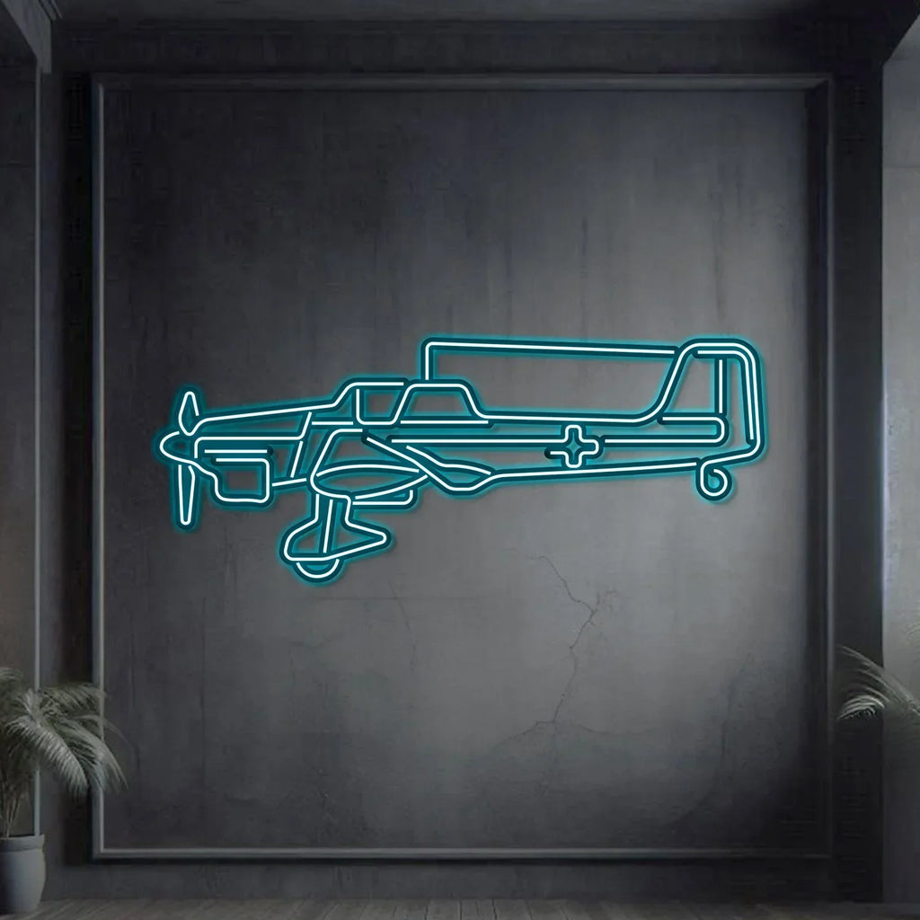 Stuka Ju-87 Metal Neon Aircraft Wall Art - Ncn0064, lifestyle image - House Of Avana