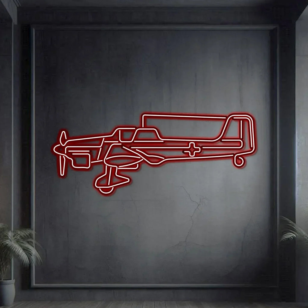 Stuka Ju-87 Metal Neon Aircraft Wall Art - Ncn0064, top view - House Of Avana