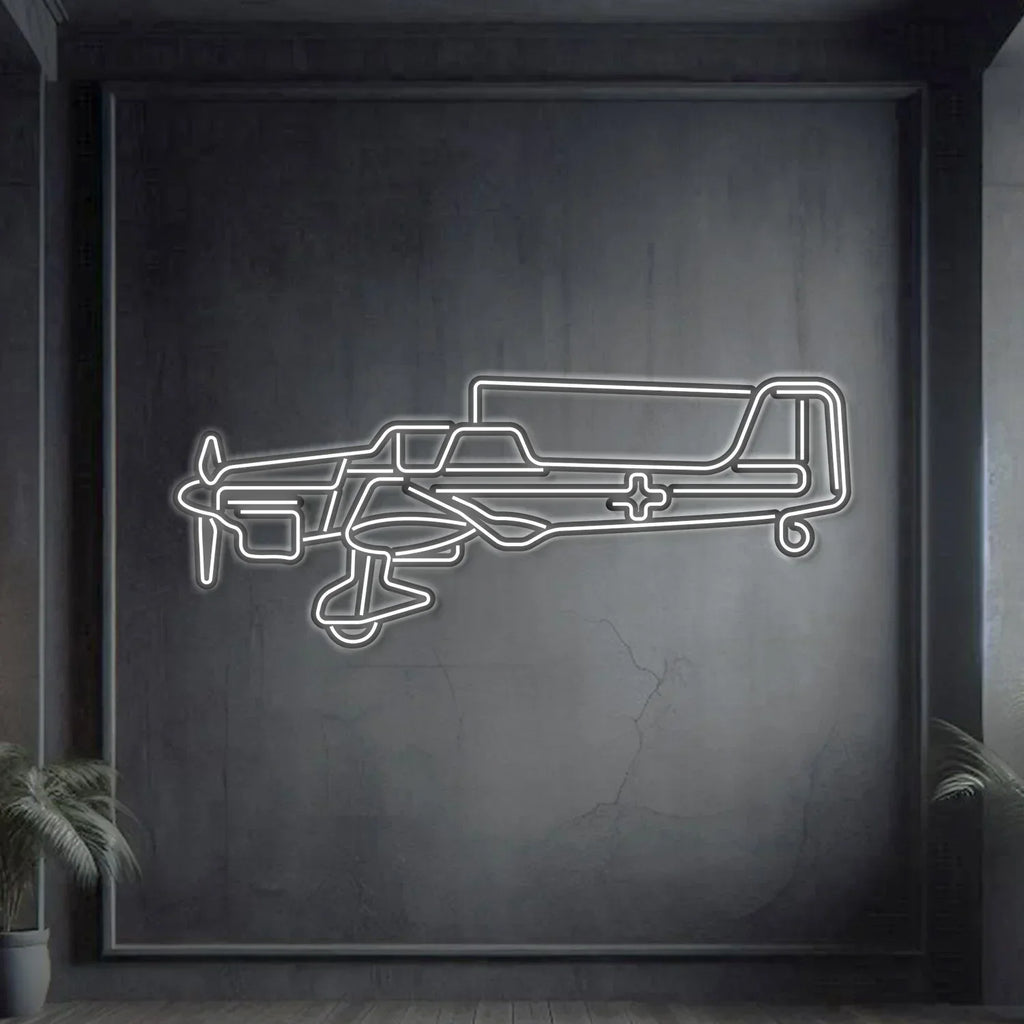 Stuka Ju-87 Metal Neon Aircraft Wall Art - Ncn0064, front view - House Of Avana