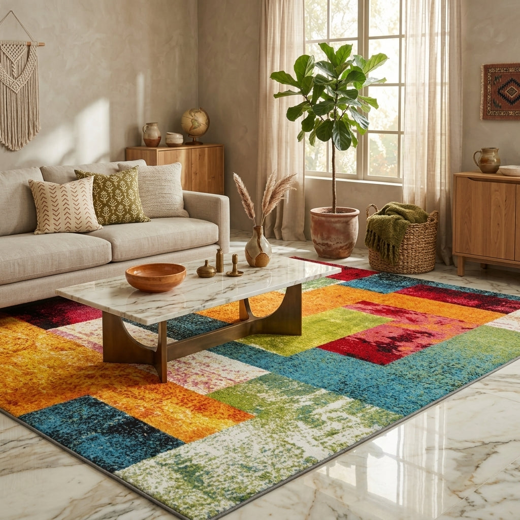 Modern Geometric Plush Ultra-Soft Multi-Use Rug