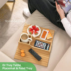 Stylish Bamboo Sofa Armrest Tray with Cup Holder - Anti-Fall Design, Foldable Storage Table for Snacks, Phones, Beverages & Cups, Contemporary Home Accessory, Beverage Tray | Modern Bamboo Tray | Foldable Tray House Of Avana