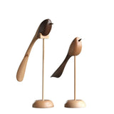 Stylish Wooden Bird Sculptures for Tabletop Home Decor 2pcs birds House Of Avana