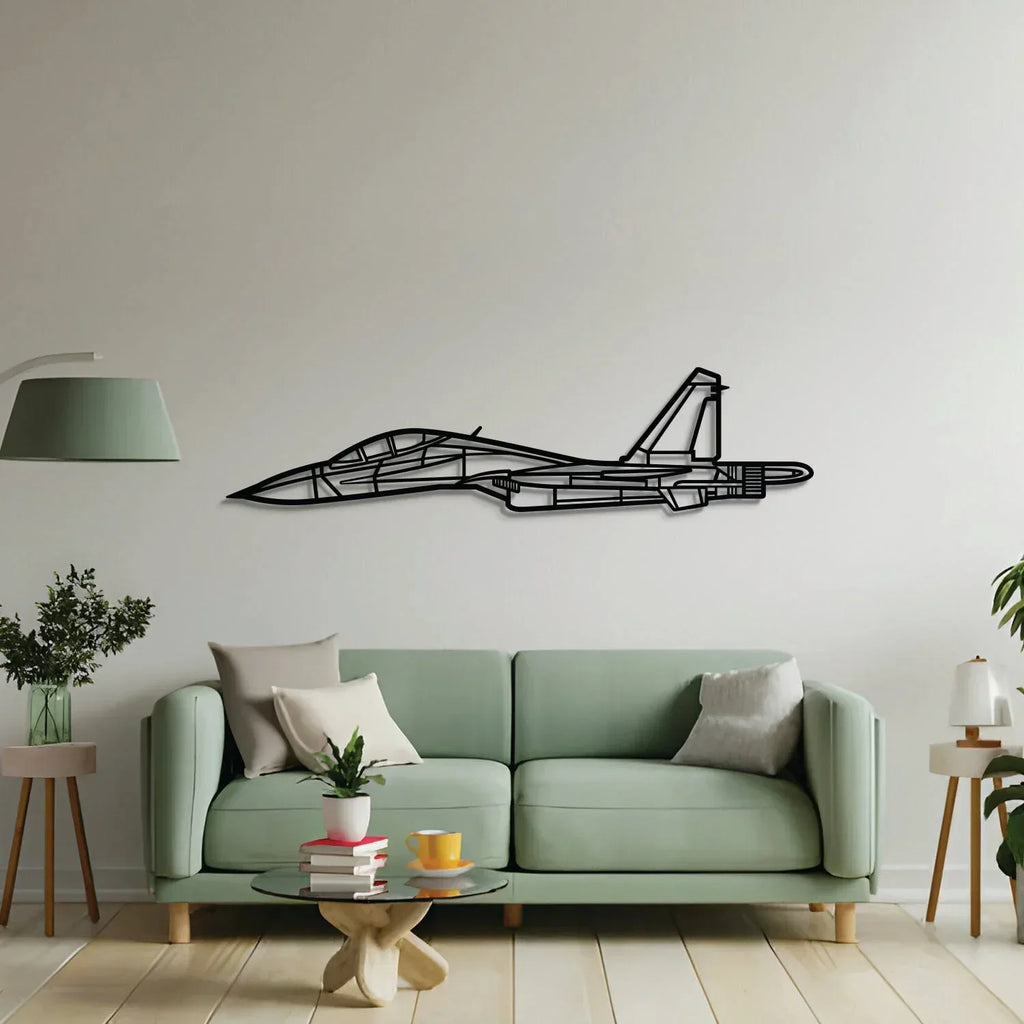 Su-30sm Metal Aircraft Wall Art - Ncp0599, side view - House Of Avana