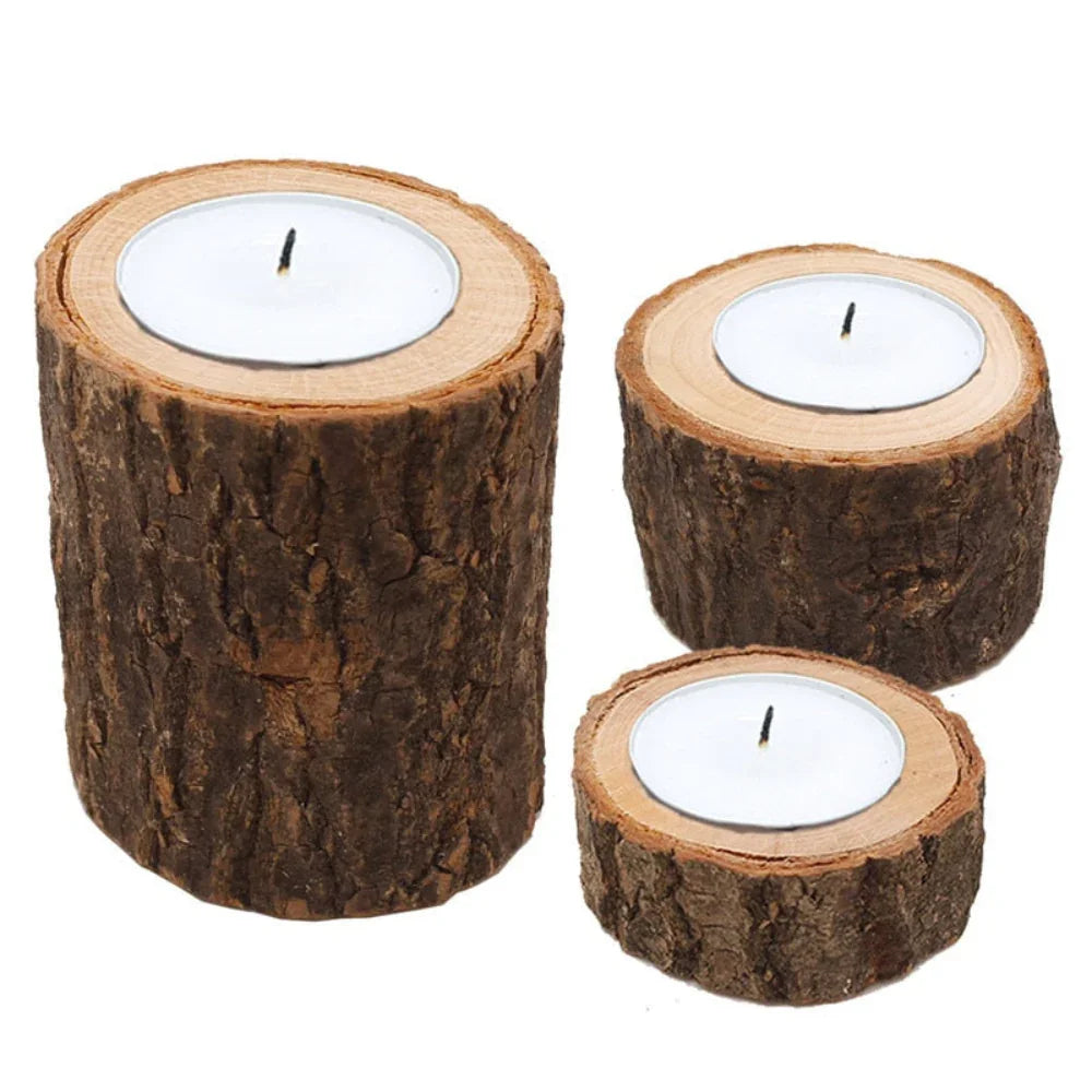 Rustic Wooden Candle and Succulent Plant Holder - House Of Avana