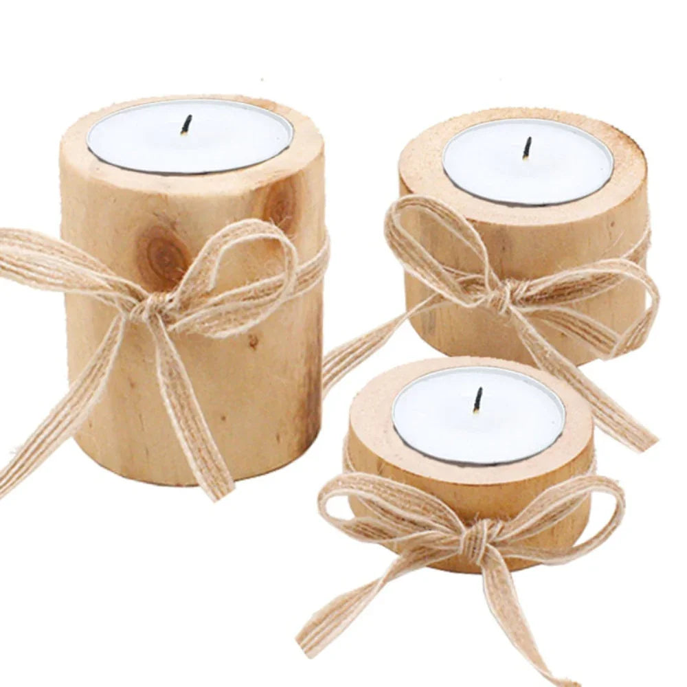 Rustic Wooden Candle and Succulent Plant Holder - House Of Avana