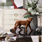 Resin Flocking Sculpture Suede Leopard Cheetah Decorative Figurines Simulated Animal Sculpture Home Decoration Accessories - House Of Avana