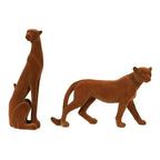 Resin Flocking Sculpture Suede Leopard Cheetah Decorative Figurines Simulated Animal Sculpture Home Decoration Accessories - House Of Avana