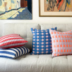 Backordered: Sujani Quilted Pillow — Pastel Lilac and Neon Orange Archive New York