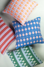 Backordered: Sujani Quilted Pillow — Pastel Lilac and Neon Orange Archive New York