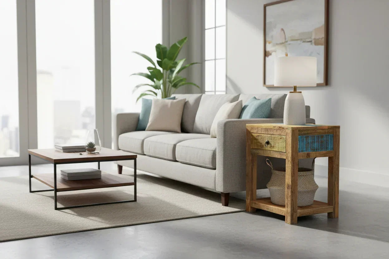 Suman Solid Mango wood end table