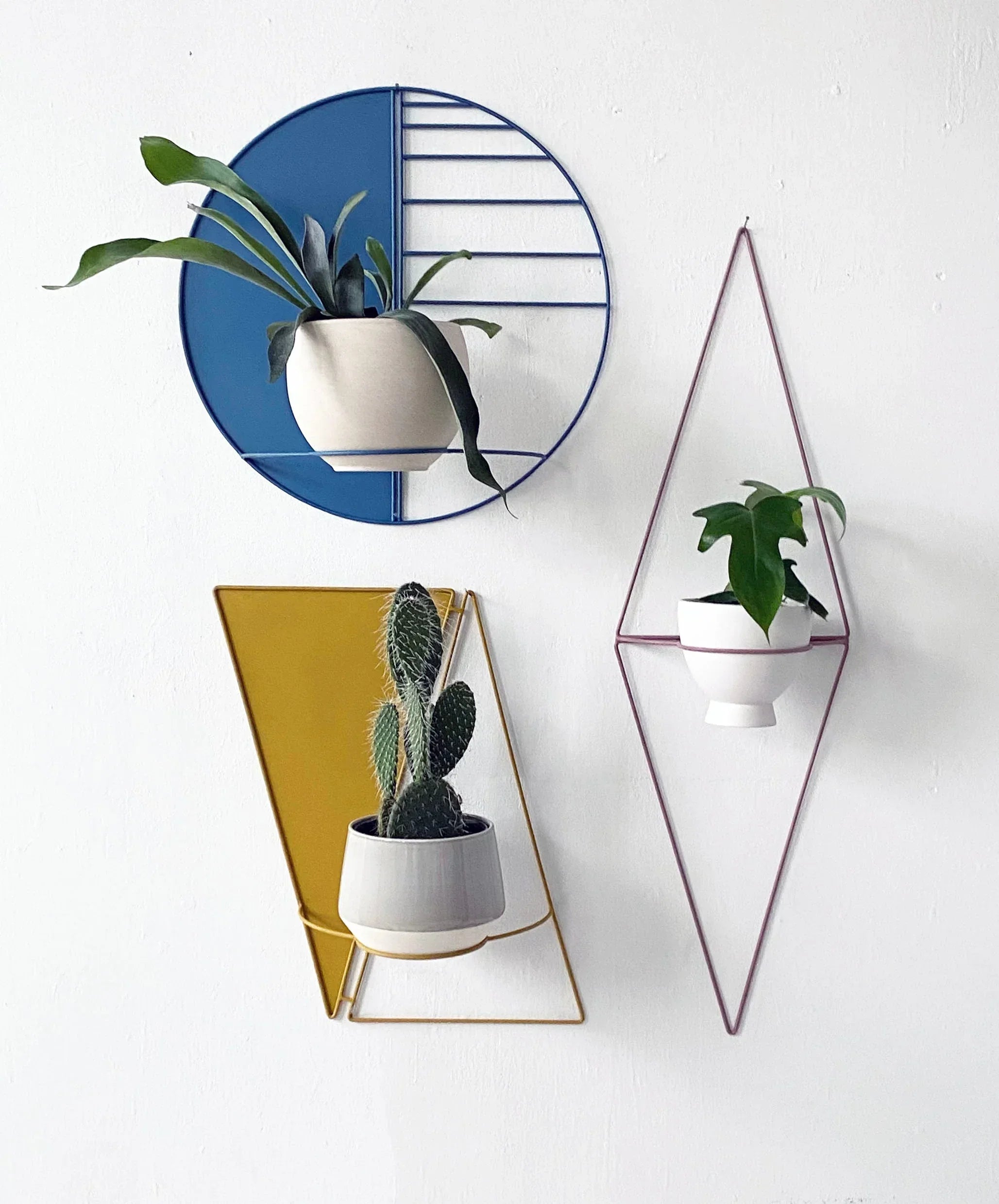 Ceramic Wall Planter Sunset Circle Design Inch Diameter, side view - House Of Avana