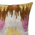 Sunset Tide Silk Velvet Ikat Throw Pillow Cover X 20, back view - House Of Avana