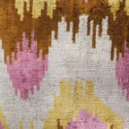 Sunset Tide Silk Velvet Ikat Throw Pillow Cover X 20, side view - House Of Avana