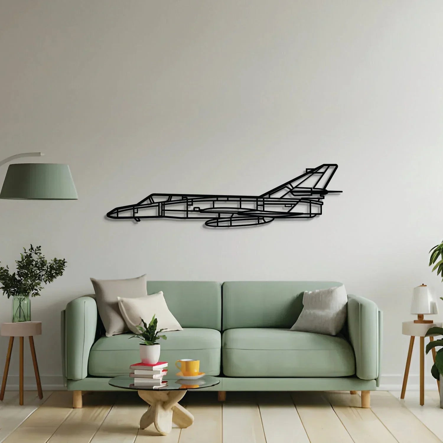 Super-étendard Modernisé Metal Aircraft Wall Art - Ncp0600, side view - House Of Avana
