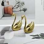 Swan Figurine - Contemporary Brass Hollow-Out
