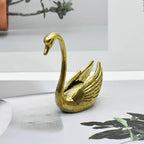 Swan Figurine - Contemporary Brass Hollow-Out