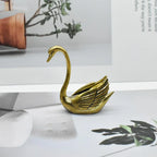 Swan Figurine - Contemporary Brass Hollow-Out