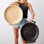 Swazi Round Wood Serving Platter Kanju Interiors