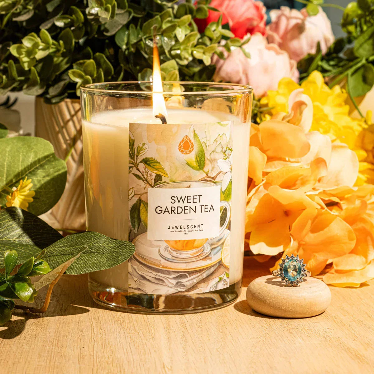 Sweet Garden Tea 18oz Home Jewelry Candle JewelScent