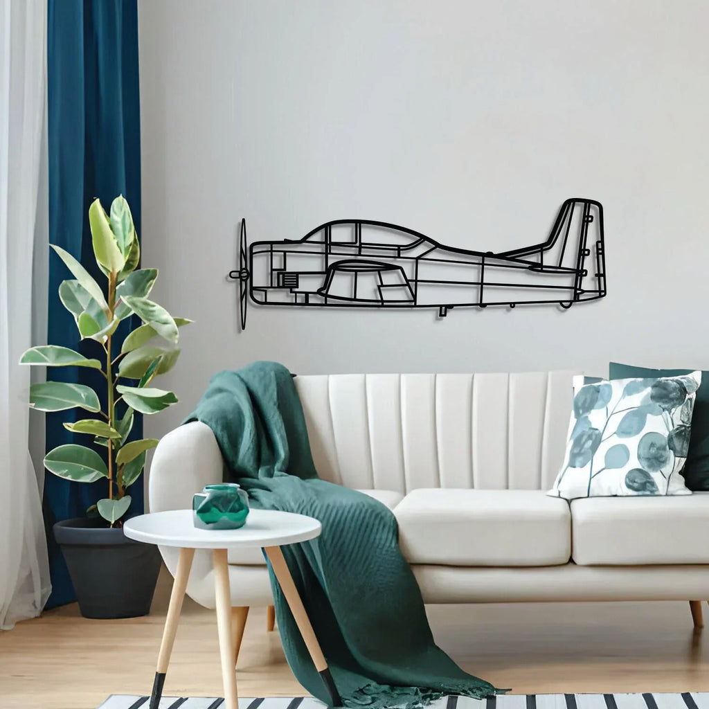 T-28 Trojan Metal Aircraft Wall Art - Ncp0602, detail shot - House Of Avana