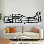 T-28 Trojan Metal Aircraft Wall Art - Ncp0602, front view - House Of Avana