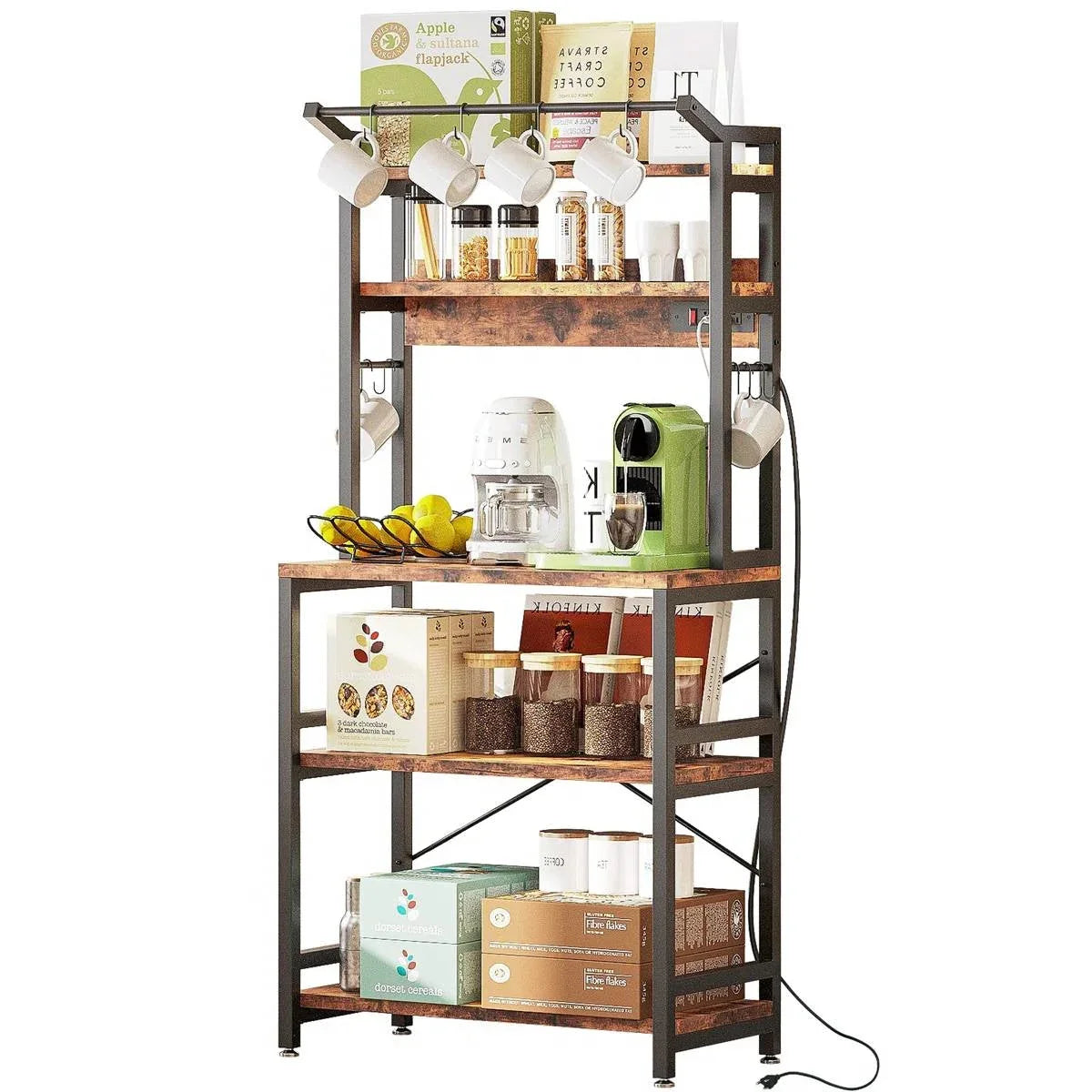 Modern Heavy Duty Baker's Rack Kitchen Living Room Office Shelving Unit