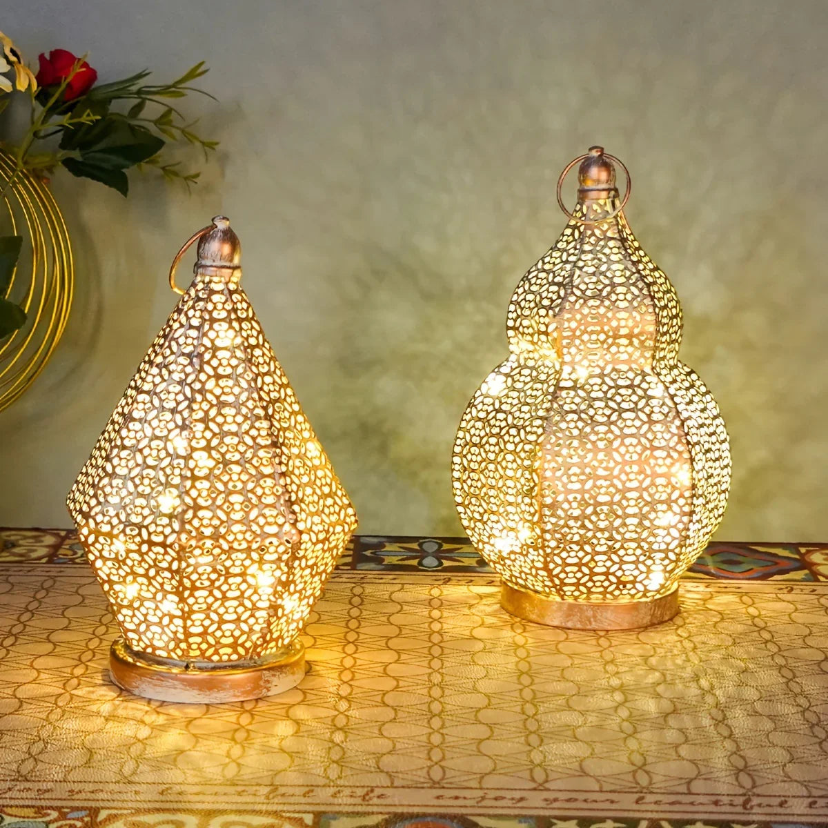 Table Lamp - Led Battery Lantern, lifestyle image - House Of Avana [[SKU:HOA-LGT-401]]