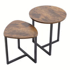 Coffee Table Set Industrial Style Wooden Tabletop End Desk Tea Table Living Room Sofa Side Table Bedside Table Lamp Workbench Table Plant Stand Display Rack House Of Avana