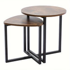 Coffee Table Set Industrial Style Wooden Tabletop End Desk Tea Table Living Room Sofa Side Table Bedside Table Lamp Workbench Table Plant Stand Display Rack House Of Avana [[SKU:HOA-COF-009]]