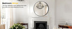 Takywep 24 Inch Round Mirror with 20mm Black Aluminum Frame - Shatter-Resistant Fogless Glass, -Fog Technology-Free (No Installation Required), Wall-Mounted Large Circle Mirror for Bathroom, Bedroom, Living Room, Entryway - M House Of Avana