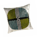 Tamga Silk Velvet Ikat Throw Pillow Cover, X 20, back view - House Of Avana