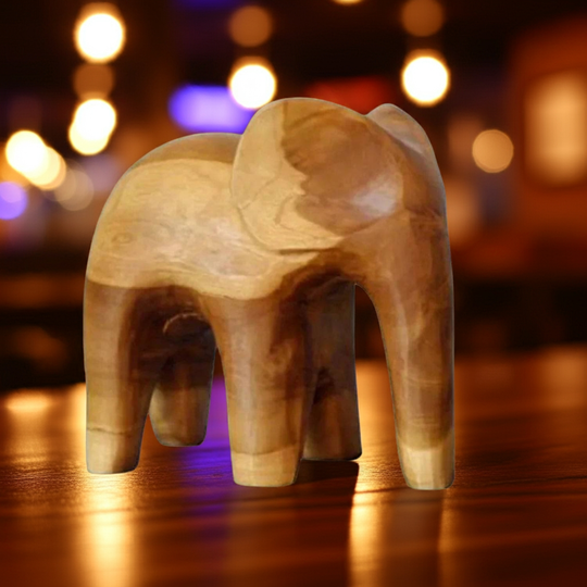 Hand-Carved Teak Elephant Sculpture House Of Avana