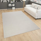 Solid Flatweave Rug Porto for Living Room - Cream RugYourHome