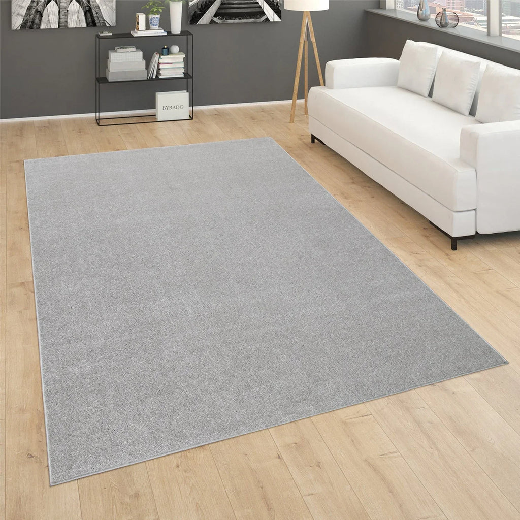 Solid Flatweave Rug Porto for Living Room - Silver RugYourHome