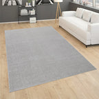 Solid Flatweave Rug Porto for Living Room - Silver RugYourHome