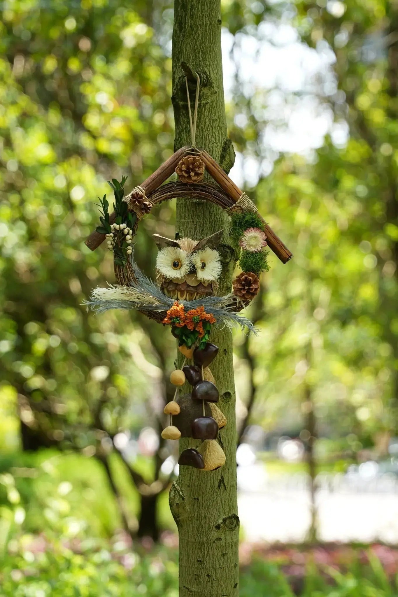 "The Owl's Forest Home" Wreath Chime