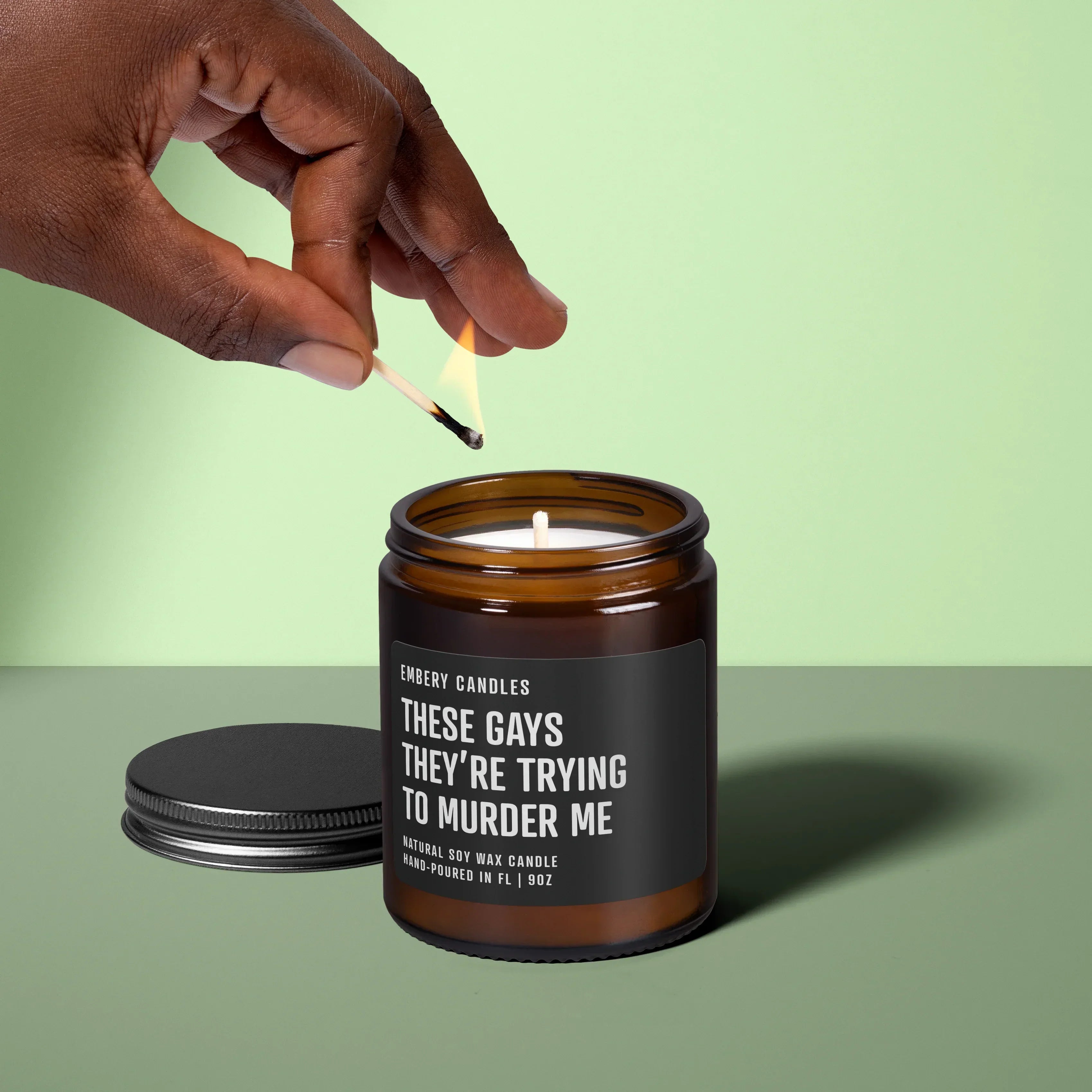 These Gays Are Trying to Murder Me | Soy Wax Scented Candle, back view - House Of Avana