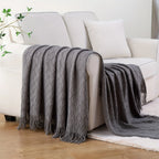 Throw Blanket - Soft Navy Blue 50x60, dimensions view - House Of Avana