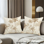 Throw Pillow - Zipper Beige Palm Tree
