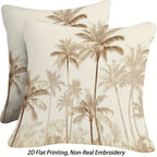 Throw Pillow - Zipper Beige Palm Tree