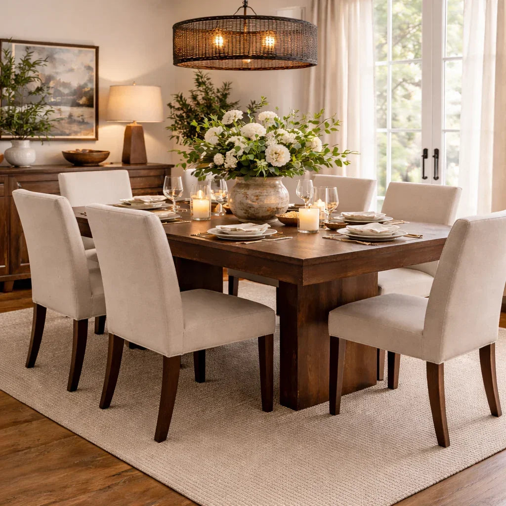 Timbergirl Dark Mango Wood Dining Table - 80"